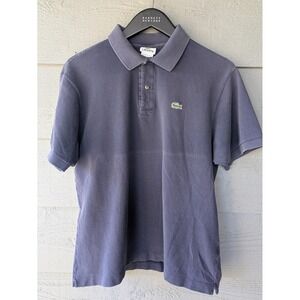 Lacoste Polo Shirt Mens XL (6) Blue Short Sleeve 100% Cotton Collared Logo